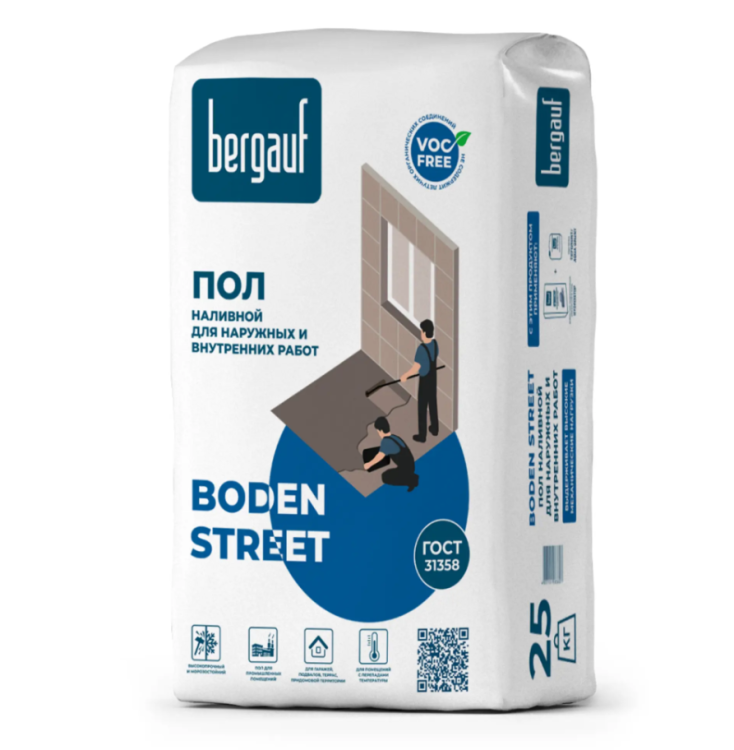 Наливной пол для наружных и внутренних работ Bergauf Boden Street, 25кг
