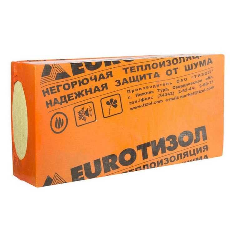 Утеплитель Тизол Евро-Вент Н 45 1000х600х80 мм, 7 шт. уп